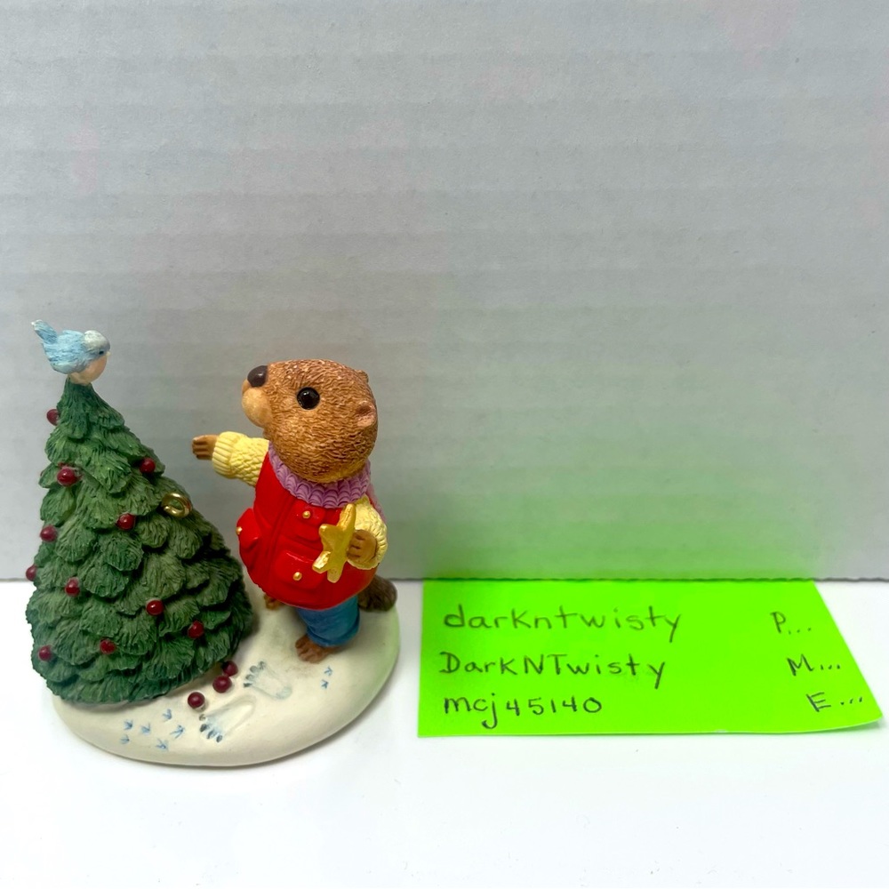 New Vintage 1994 Hallmark Tender Touches Beaver Eager for Christmas Ornament